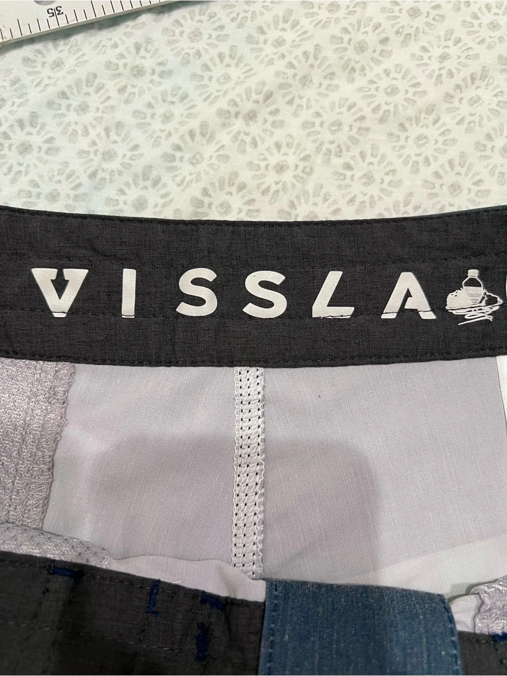 Vissla Boardshorts Men’s Size 27 Striped Upcycled Coconut Poly Swim Trunks